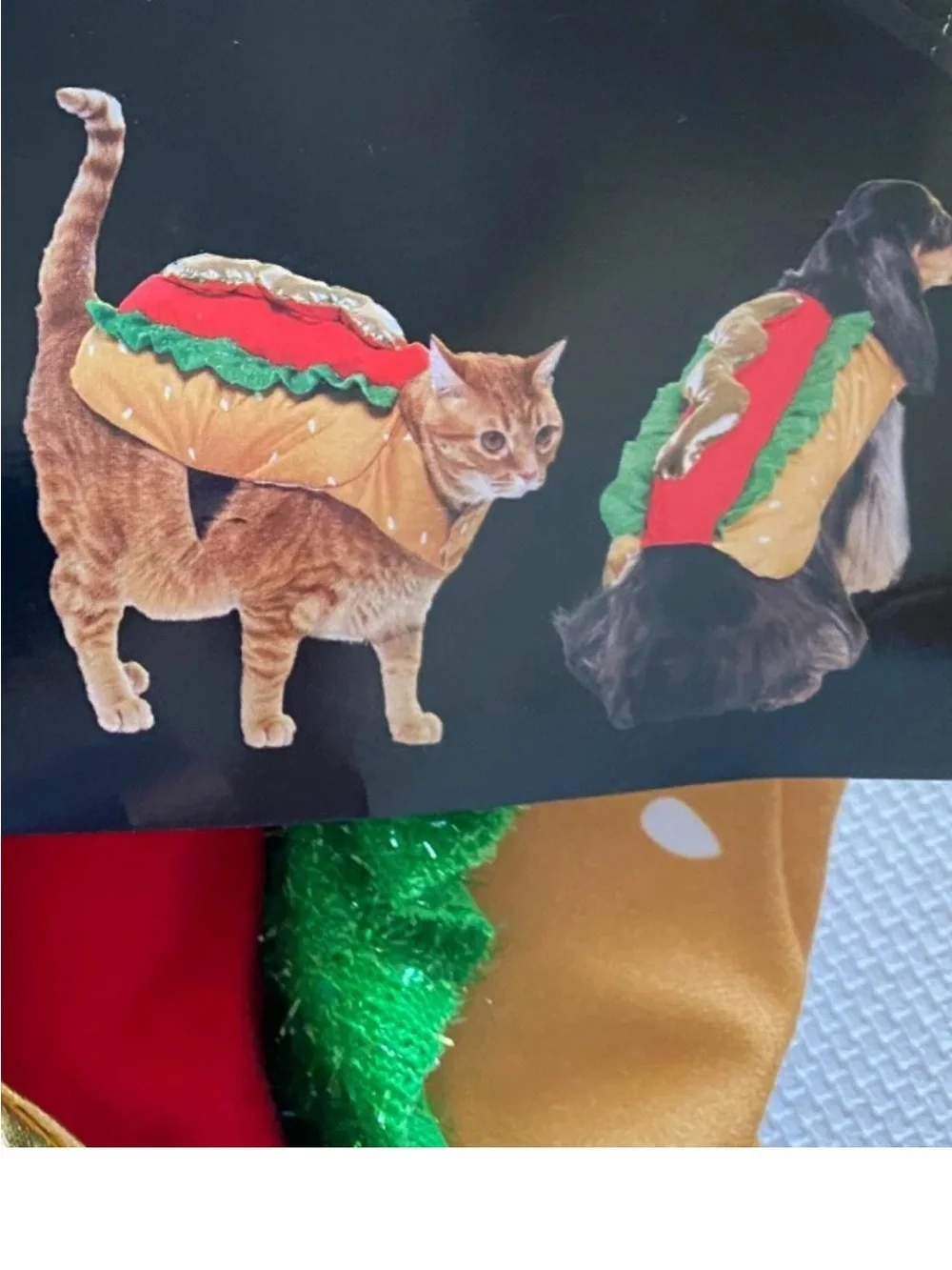 Halloween Cat Dog Hotdog Costume Size Small medium Velcro closure